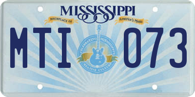 MS license plate MTI073