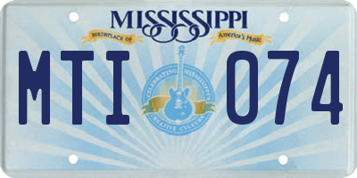 MS license plate MTI074