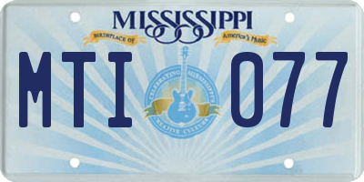 MS license plate MTI077