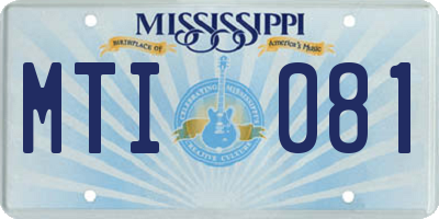 MS license plate MTI081