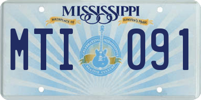 MS license plate MTI091