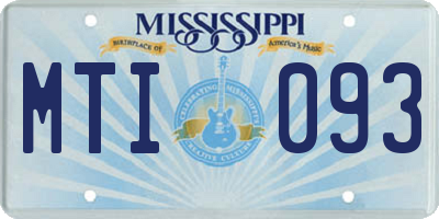 MS license plate MTI093