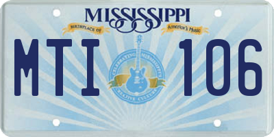 MS license plate MTI106