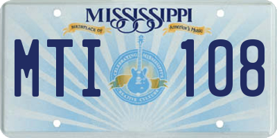 MS license plate MTI108