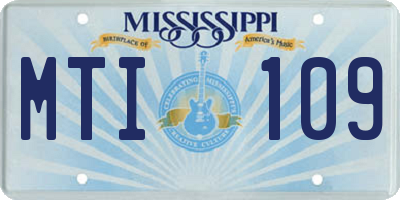 MS license plate MTI109