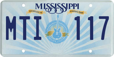 MS license plate MTI117