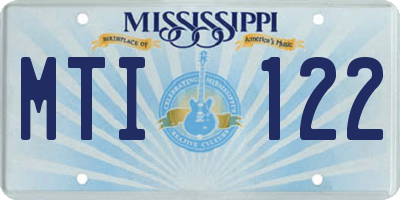 MS license plate MTI122