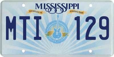 MS license plate MTI129