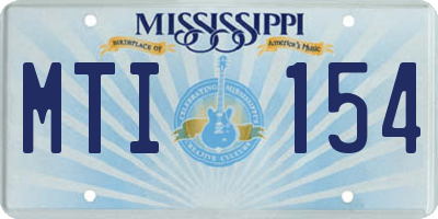 MS license plate MTI154