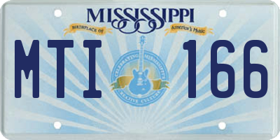 MS license plate MTI166