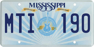 MS license plate MTI190