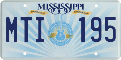 MS license plate MTI195