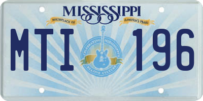 MS license plate MTI196