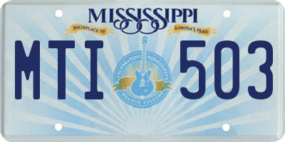 MS license plate MTI503
