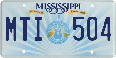 MS license plate MTI504