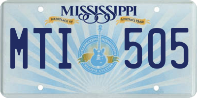 MS license plate MTI505