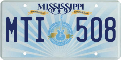 MS license plate MTI508