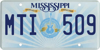 MS license plate MTI509