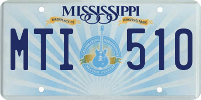 MS license plate MTI510