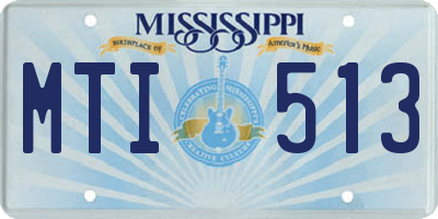MS license plate MTI513