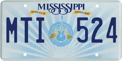 MS license plate MTI524