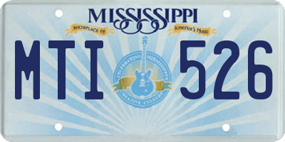 MS license plate MTI526