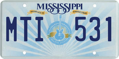 MS license plate MTI531