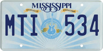 MS license plate MTI534
