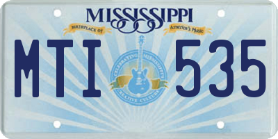 MS license plate MTI535
