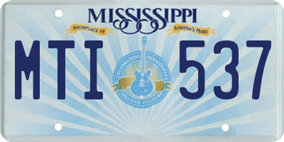 MS license plate MTI537