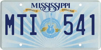 MS license plate MTI541