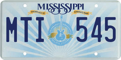 MS license plate MTI545