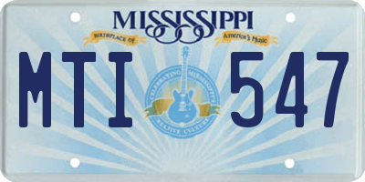 MS license plate MTI547