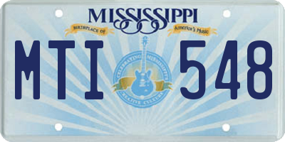 MS license plate MTI548