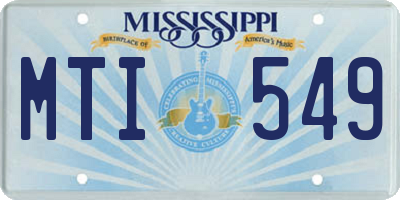 MS license plate MTI549