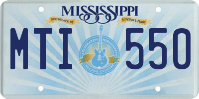 MS license plate MTI550