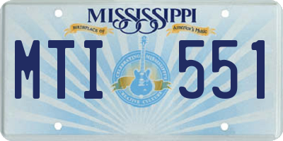 MS license plate MTI551