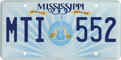 MS license plate MTI552