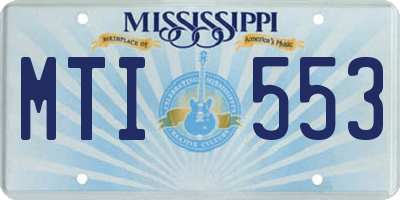MS license plate MTI553
