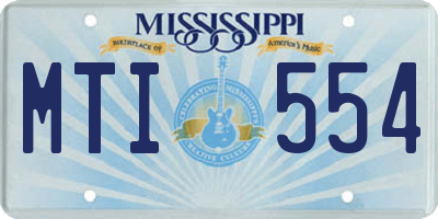 MS license plate MTI554