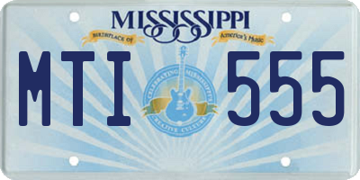 MS license plate MTI555