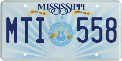 MS license plate MTI558