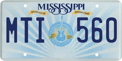 MS license plate MTI560