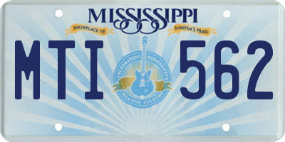 MS license plate MTI562