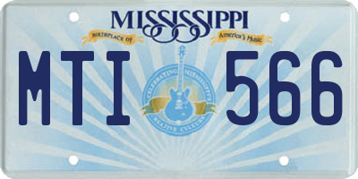 MS license plate MTI566