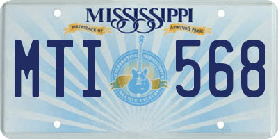 MS license plate MTI568