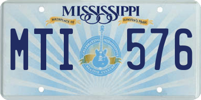 MS license plate MTI576