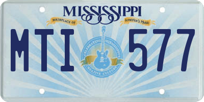 MS license plate MTI577