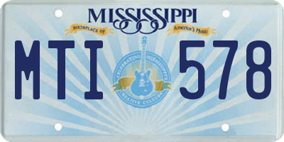 MS license plate MTI578