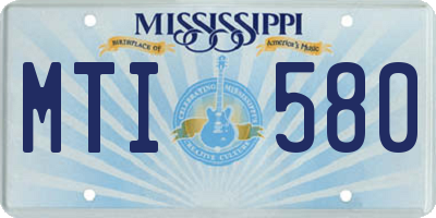 MS license plate MTI580